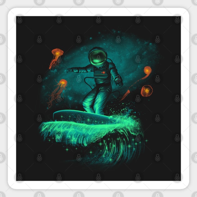Space Surfer Sticker by Vincent Trinidad Art